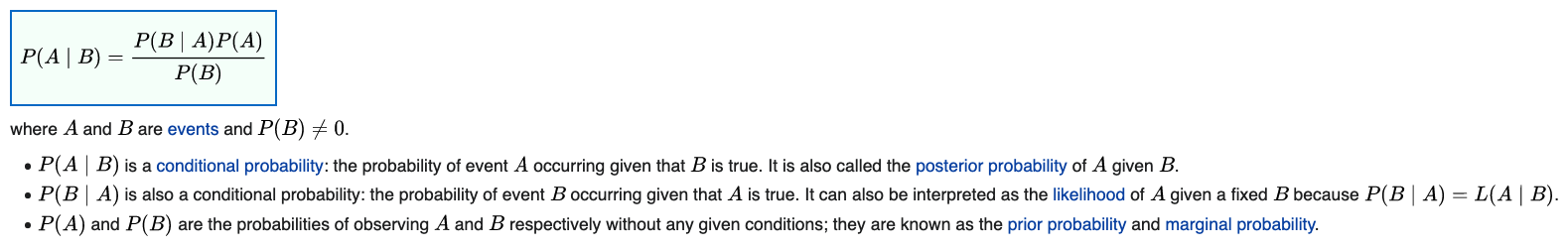 Bayes Rule 101 - From Wikipedia